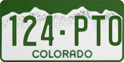 CO license plate 124PTO