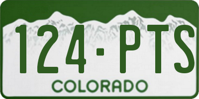 CO license plate 124PTS