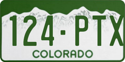 CO license plate 124PTX