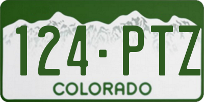 CO license plate 124PTZ