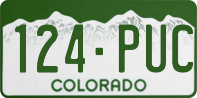 CO license plate 124PUC