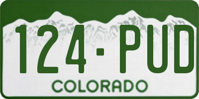 CO license plate 124PUD