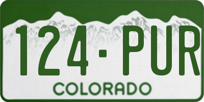CO license plate 124PUR