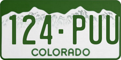 CO license plate 124PUU