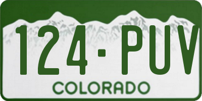 CO license plate 124PUV