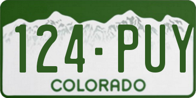 CO license plate 124PUY