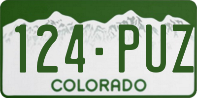 CO license plate 124PUZ
