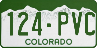 CO license plate 124PVC