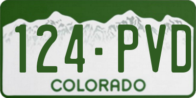 CO license plate 124PVD