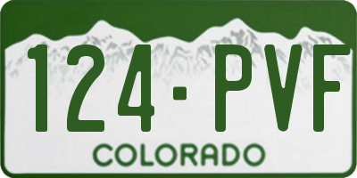 CO license plate 124PVF