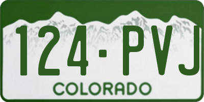 CO license plate 124PVJ
