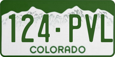 CO license plate 124PVL