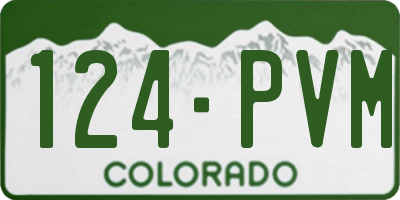 CO license plate 124PVM