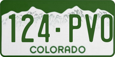 CO license plate 124PVO