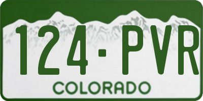 CO license plate 124PVR