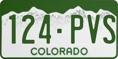 CO license plate 124PVS