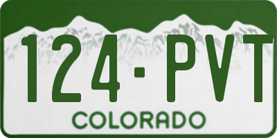 CO license plate 124PVT