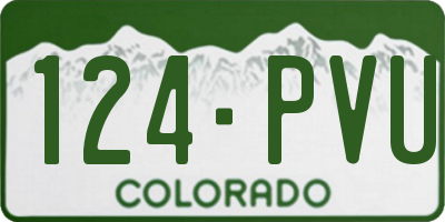 CO license plate 124PVU