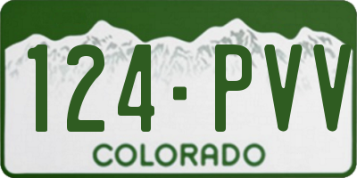 CO license plate 124PVV