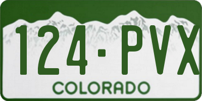 CO license plate 124PVX