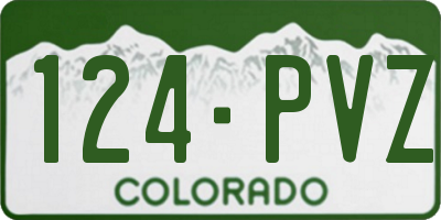 CO license plate 124PVZ