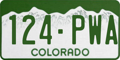 CO license plate 124PWA