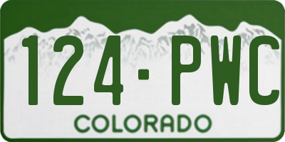 CO license plate 124PWC