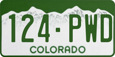 CO license plate 124PWD