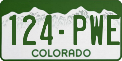 CO license plate 124PWE