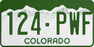 CO license plate 124PWF