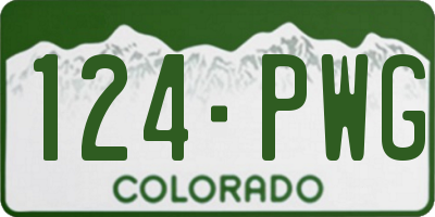 CO license plate 124PWG