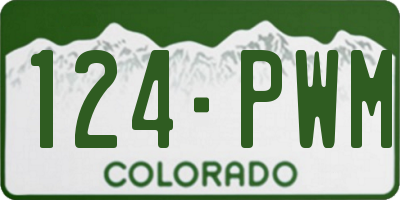 CO license plate 124PWM