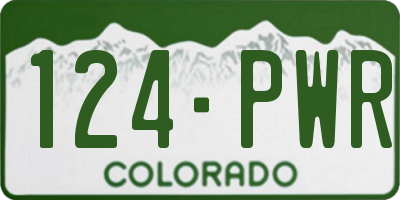 CO license plate 124PWR