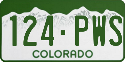 CO license plate 124PWS