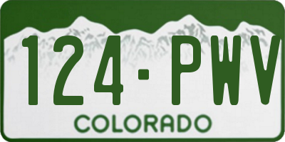 CO license plate 124PWV