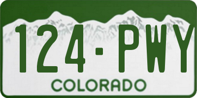 CO license plate 124PWY