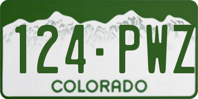 CO license plate 124PWZ