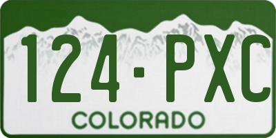 CO license plate 124PXC