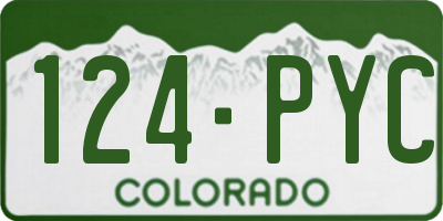 CO license plate 124PYC