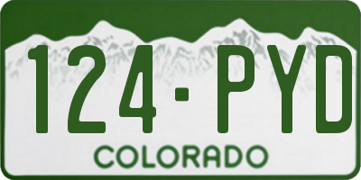 CO license plate 124PYD