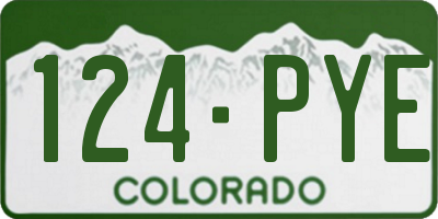 CO license plate 124PYE