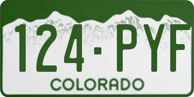 CO license plate 124PYF