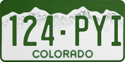 CO license plate 124PYI