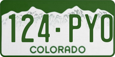 CO license plate 124PYO