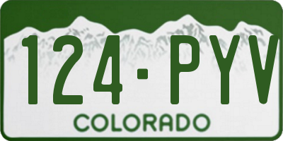 CO license plate 124PYV
