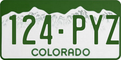 CO license plate 124PYZ