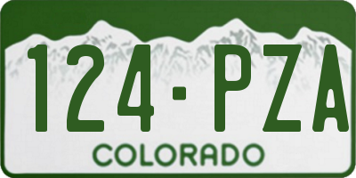 CO license plate 124PZA