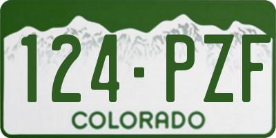 CO license plate 124PZF