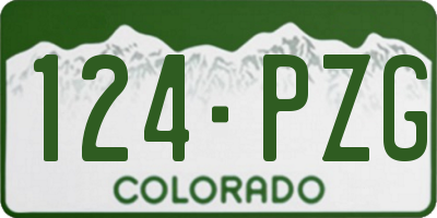 CO license plate 124PZG