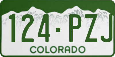 CO license plate 124PZJ